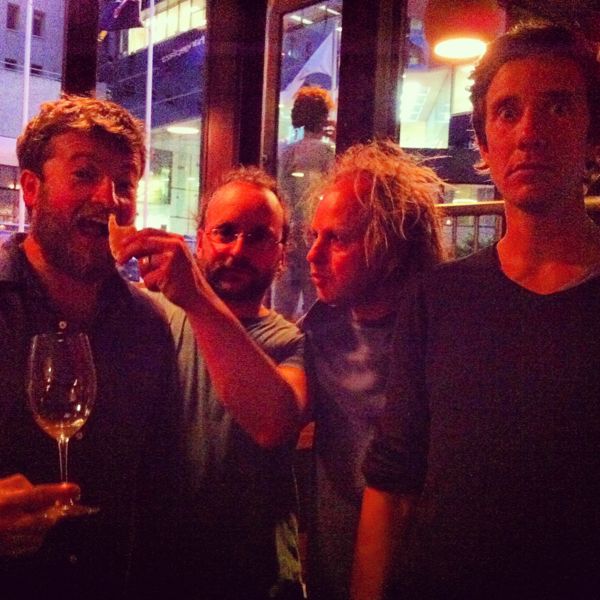 Tom Shobbrook (second to left) with fellow natural winemakers, Iwo Jakimowicz, Anton Von Klopper, and James Erskine