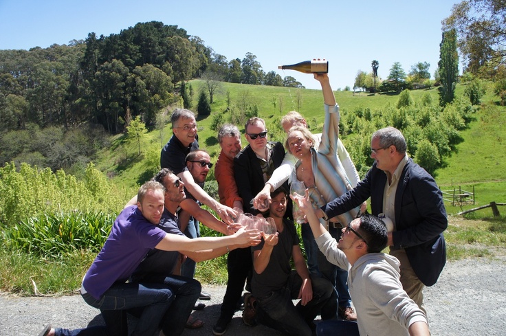 Just your typical tasting with Anton Von Klopper and James Erskine in the Adelaide Hills (on Tim Wildman's James Busby Tour)