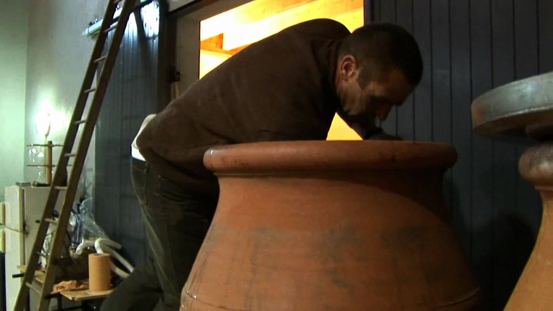 Jean-Claude Lapalu in his amphora 